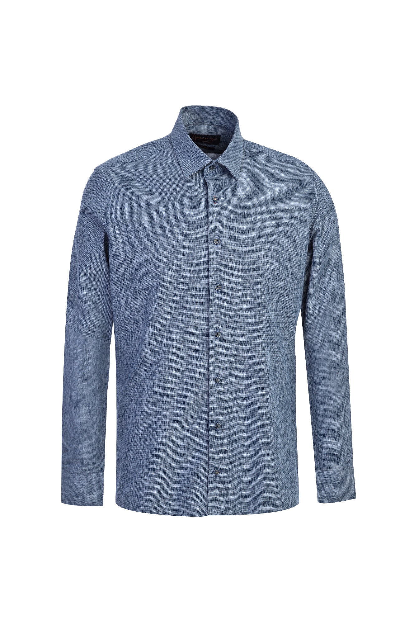 Koyu Mavi  Uzun Kol Slim Fit Dar Kesim Oduncu Pamuk Gömlek