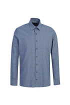 Koyu Mavi  Uzun Kol Slim Fit Dar Kesim Oduncu Pamuk Gömlek