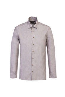 Açık Kahve  Uzun Kol Slim Fit Dar Kesim Oduncu Pamuk Gömlek