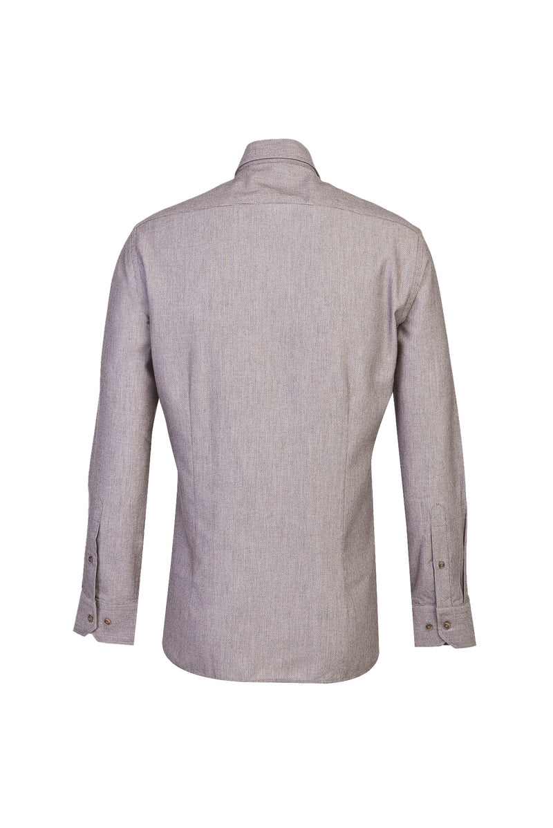 Açık Kahve  Uzun Kol Slim Fit Dar Kesim Oduncu Pamuk Gömlek
