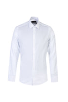 Beyaz Uzun Kol Slim Fit Dar Kesim Desenli Pamuk Gömlek