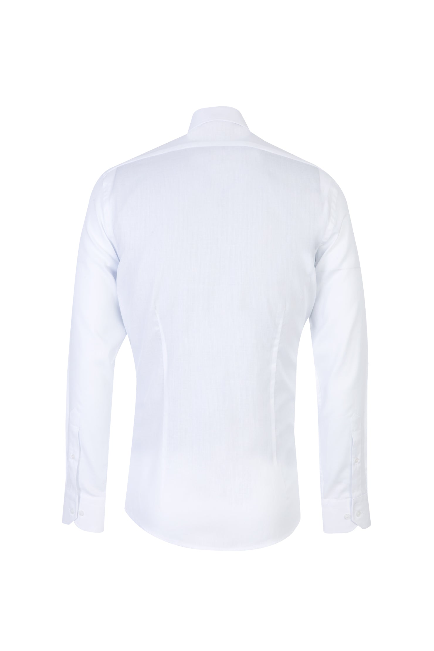 Beyaz Uzun Kol Slim Fit Dar Kesim Desenli Pamuk Gömlek