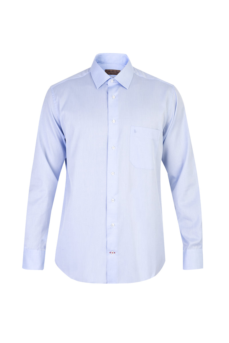 Açık Mavi SC Desenli KLSK GÖMLEK