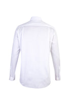 Beyaz Uzun Kol Desenli Klasik Pamuk Gömlek