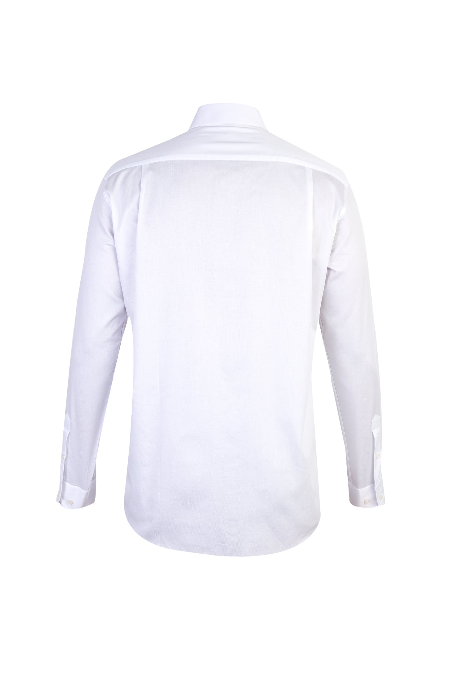 Beyaz Uzun Kol Desenli Klasik Pamuk Gömlek