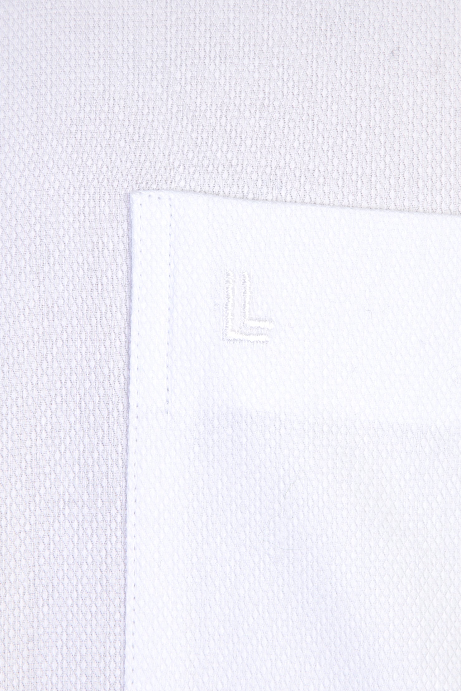 Beyaz Uzun Kol Desenli Klasik Pamuk Gömlek