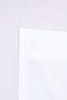 Beyaz Uzun Kol Desenli Klasik Pamuk Gömlek