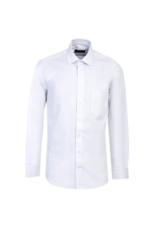 Beyaz Uzun Kol Klasik Desenli Pamuk Gömlek