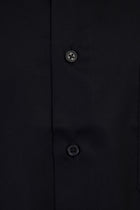 Siyah Uzun Kol Non Iron Klasik Saten Pamuk Gömlek