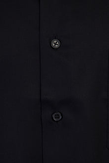 Siyah Uzun Kol Non Iron Klasik Saten Pamuk Gömlek