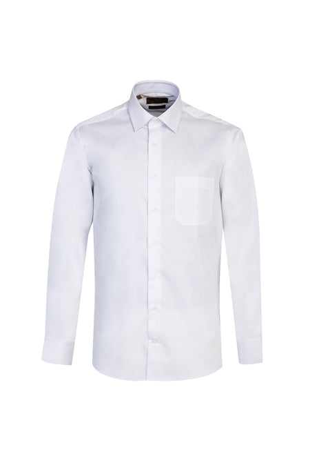 Beyaz Uzun Kol Non Iron Klasik Saten Pamuk Gömlek