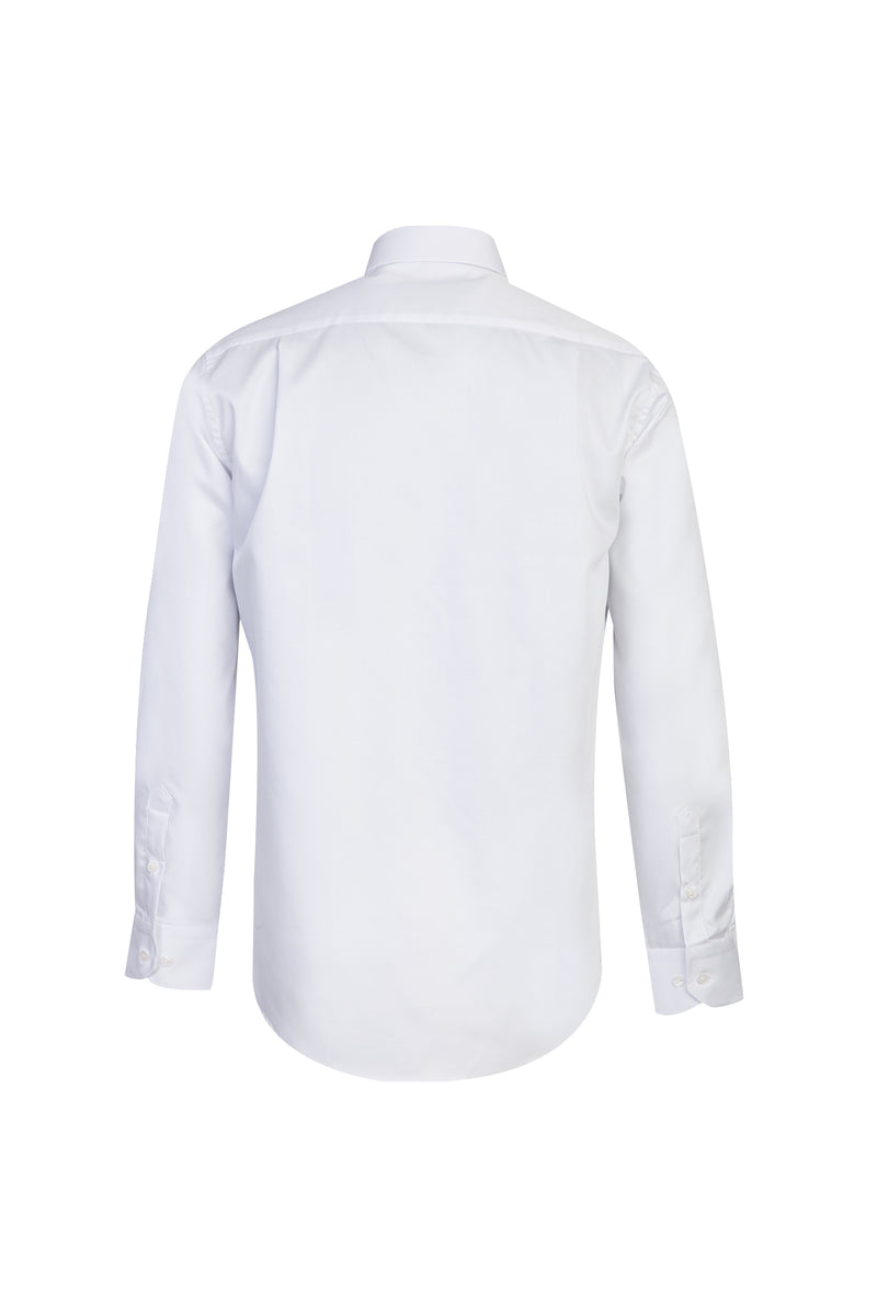 Beyaz Uzun Kol Non Iron Klasik Saten Pamuk Gömlek