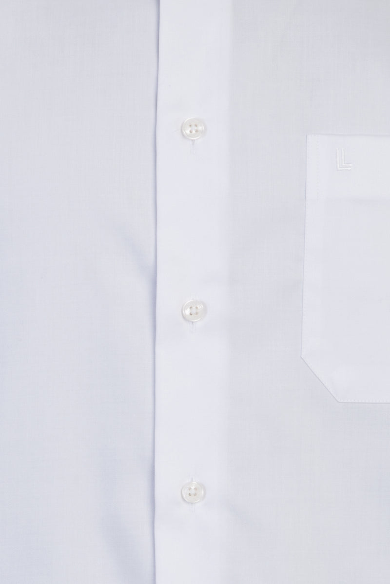 Beyaz Uzun Kol Non Iron Klasik Saten Pamuk Gömlek