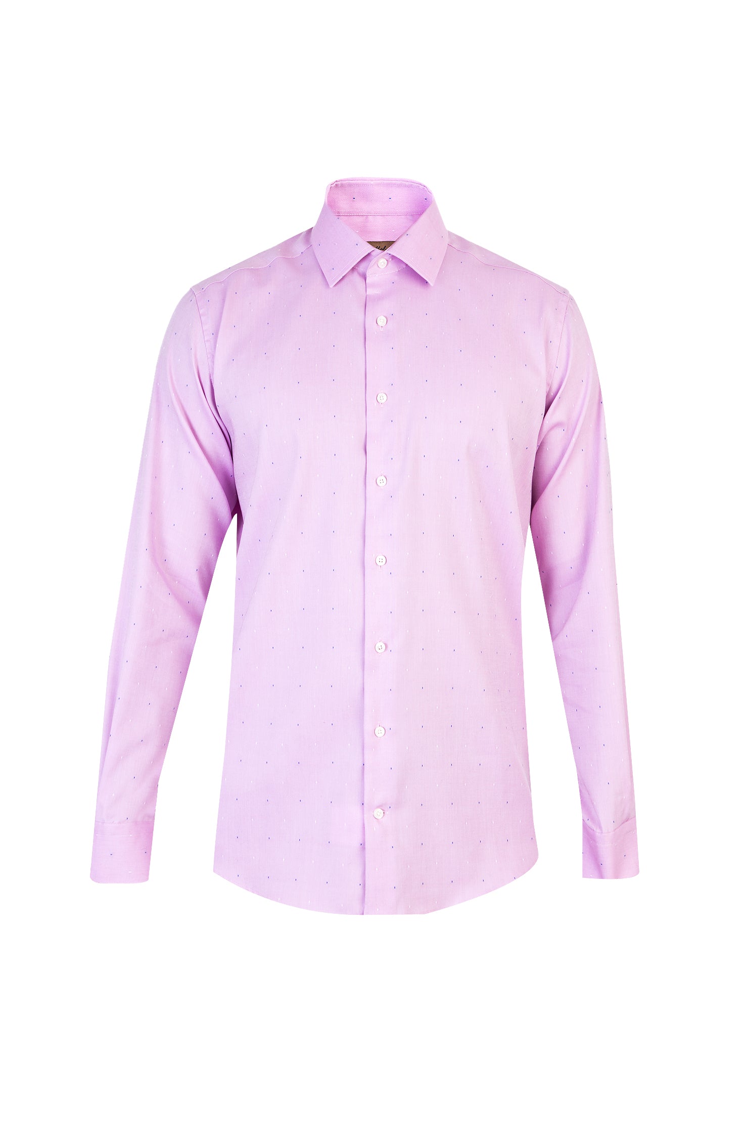 Pembe Uzun Kol Non Iron Desenli Klasik Pamuk Gömlek