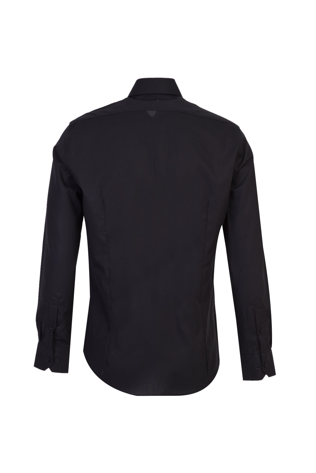 Siyah Slim Fit Dar Kesim Uzun Kol Easy Care Pamuk Gömlek