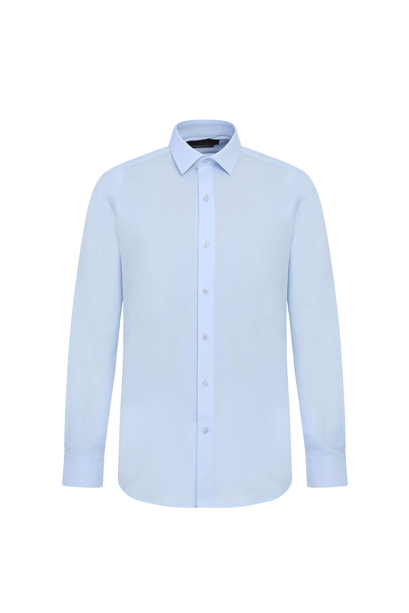 Açık Mavi Slim Fit Dar Kesim Uzun Kol Easy Care Pamuk Gömlek