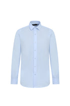 Açık Mavi Slim Fit Dar Kesim Uzun Kol Easy Care Pamuk Gömlek