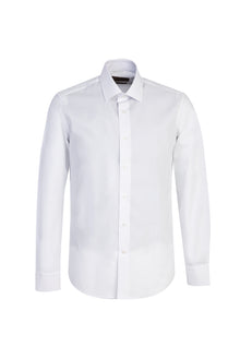 Beyaz Slim Fit Dar Kesim Uzun Kol Easy Care Pamuk Gömlek