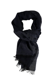 Koyu Mavi  Desenli Atkı