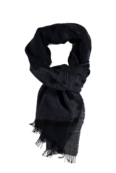 Koyu Mavi  Desenli Atkı