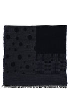 Koyu Mavi  Desenli Atkı