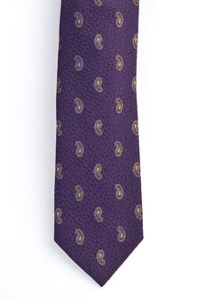 Mor İtalyan Desenli Kravat