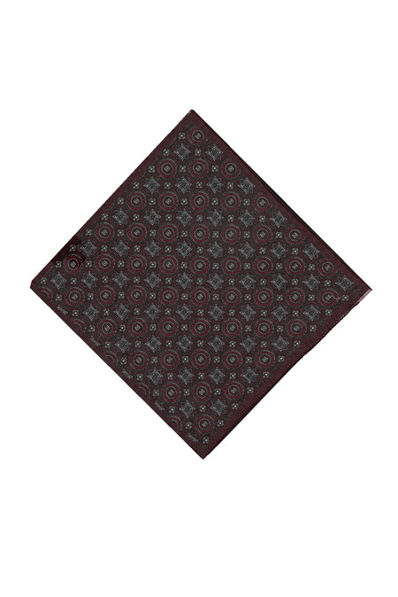 Koyu Bordo İtalyan Desenli Yün Mendil