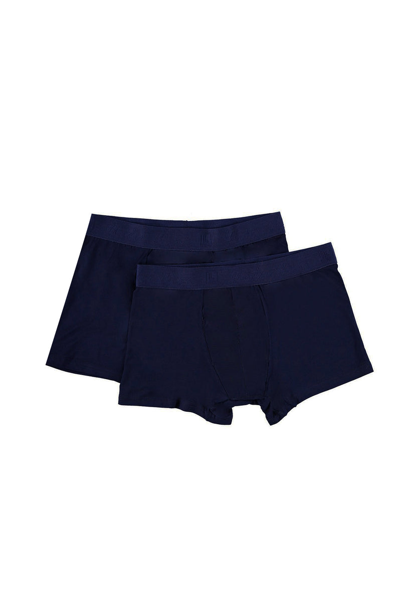 Koyu Lacivert 2'li Bambu Boxer Seti