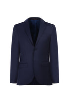 Açık Lacivert Slim Fit Dar Kesim Klasik Yün Takım Elbise