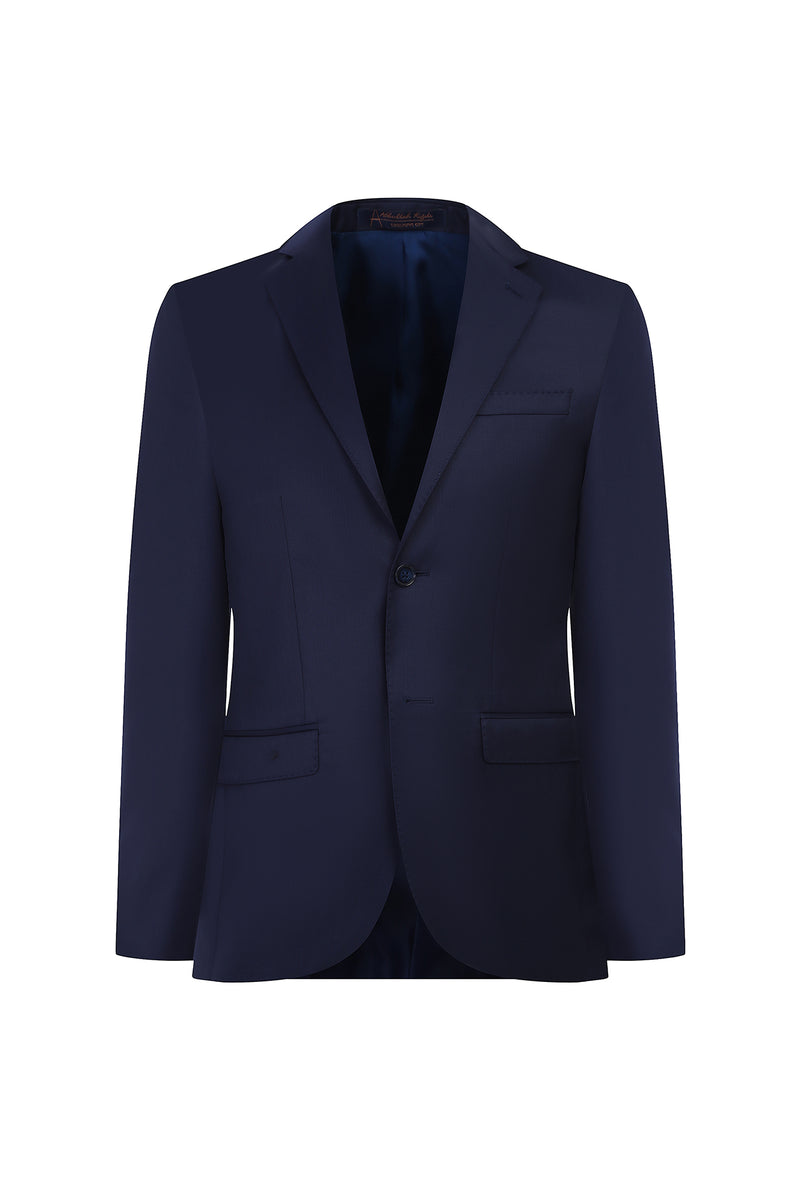 Açık Lacivert Relaxed Fit Rahat Kesim Klasik Yün Takım Elbise