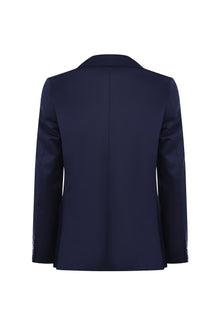 Açık Lacivert Slim Fit Dar Kesim Klasik Yün Takım Elbise