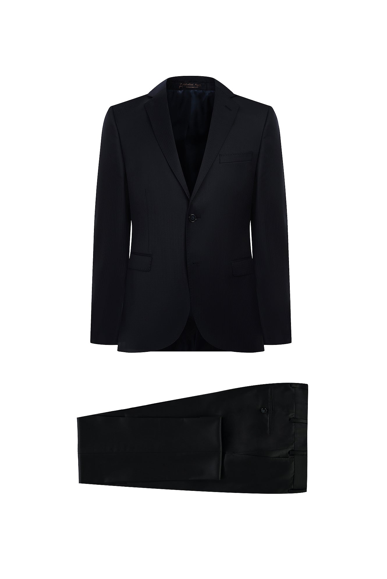 Siyah Slim Fit Dar Kesim Yün Takım Elbise