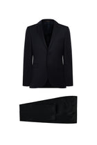 Siyah Slim Fit Dar Kesim Yün Takım Elbise