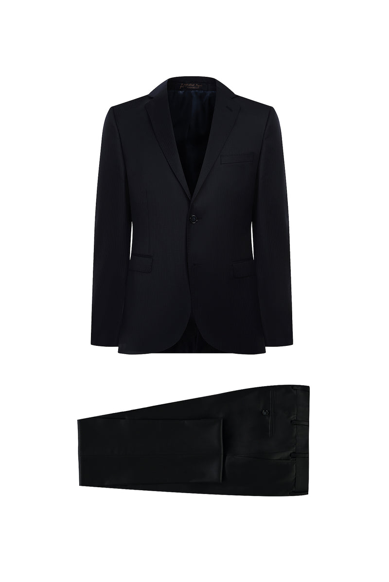 Siyah 7 Drop Slim Fit Dar Kesim Yün Tak?m Elbise-Abdullah Ki??l?
