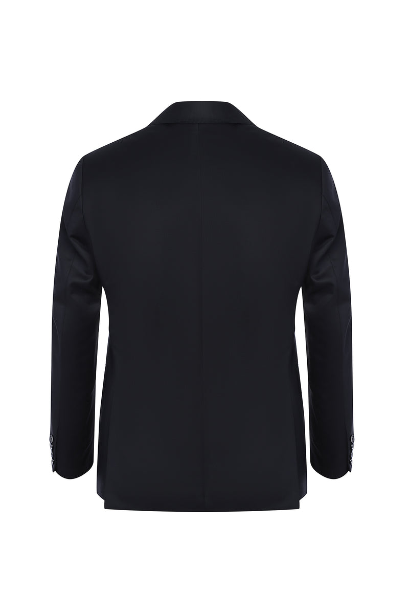 Siyah Slim Fit Dar Kesim Klasik Yün Takım Elbise