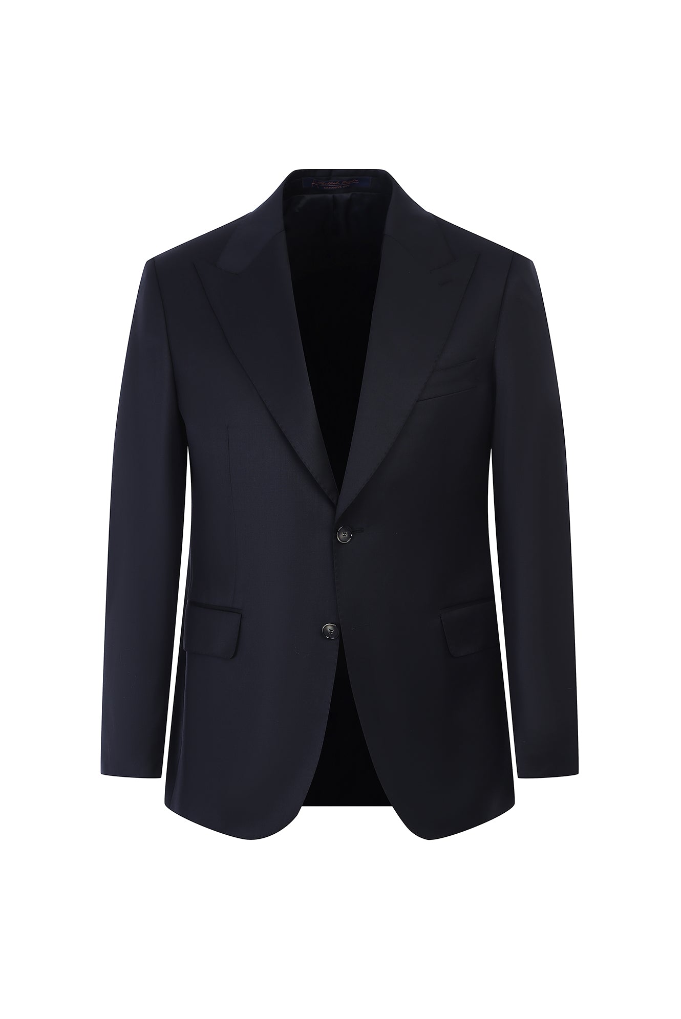 Siyah Slim Fit Dar Kesim Sivri Yaka Klasik Yün Takım Elbise