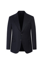 Siyah Slim Fit Dar Kesim Sivri Yaka Klasik Yün Takım Elbise