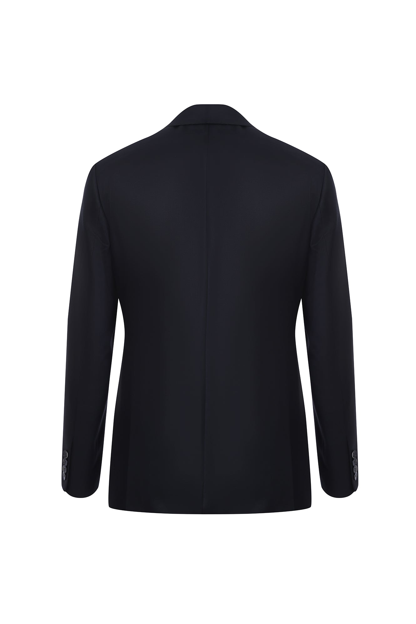 Siyah Slim Fit Dar Kesim Sivri Yaka Klasik Yün Takım Elbise