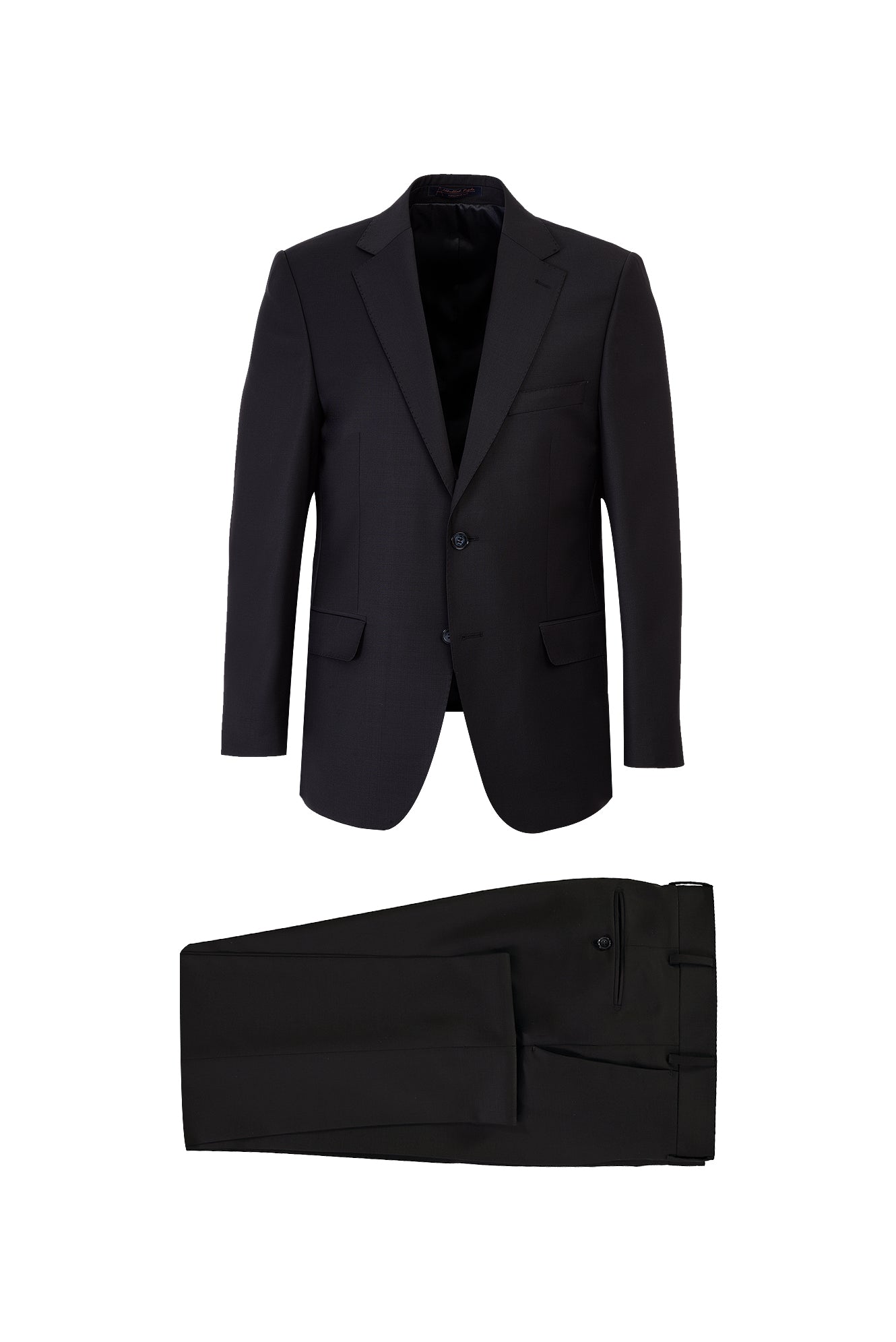 Siyah Slim Fit Dar Kesim Yünlü Klasik Takım Elbise