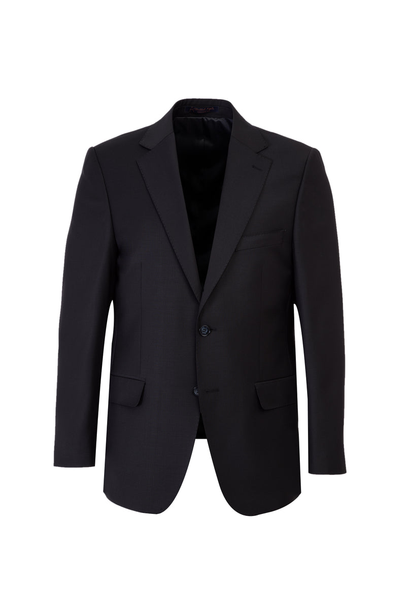 Siyah 7 Drop Slim Fit Dar Kesim Yünlü Tak?m Elbise-Abdullah Ki??l?