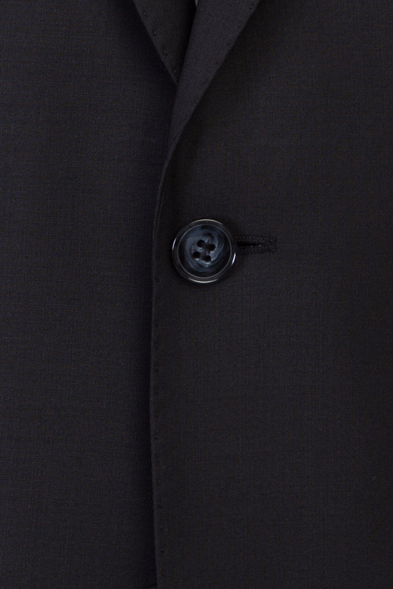 Siyah Relaxed Fit Rahat Kesim Yünlü Klasik Takım Elbise