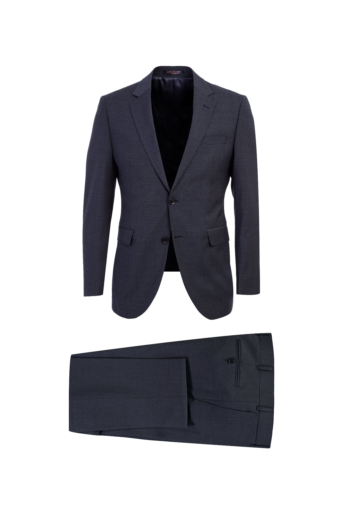 Koyu Füme Slim Fit Dar Kesim Yünlü Takım Elbise