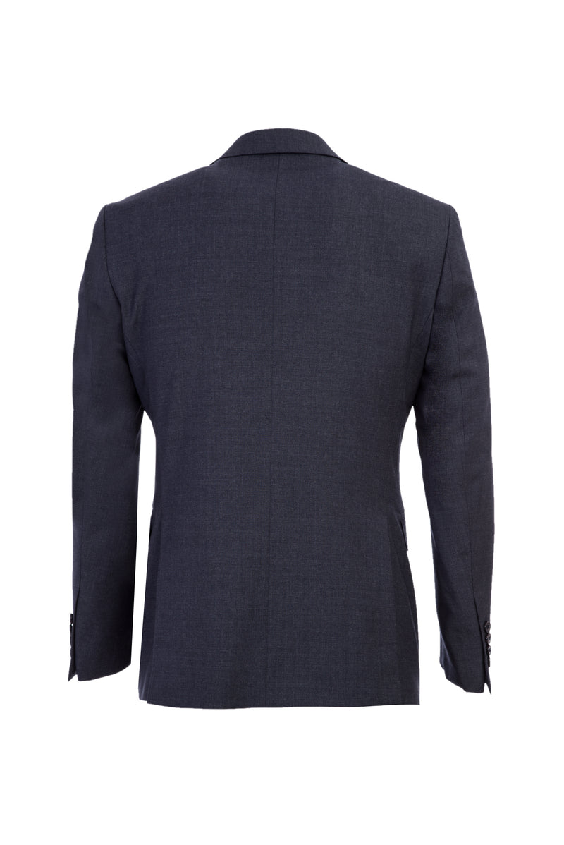 Koyu Füme Slim Fit Dar Kesim Yünlü Takım Elbise