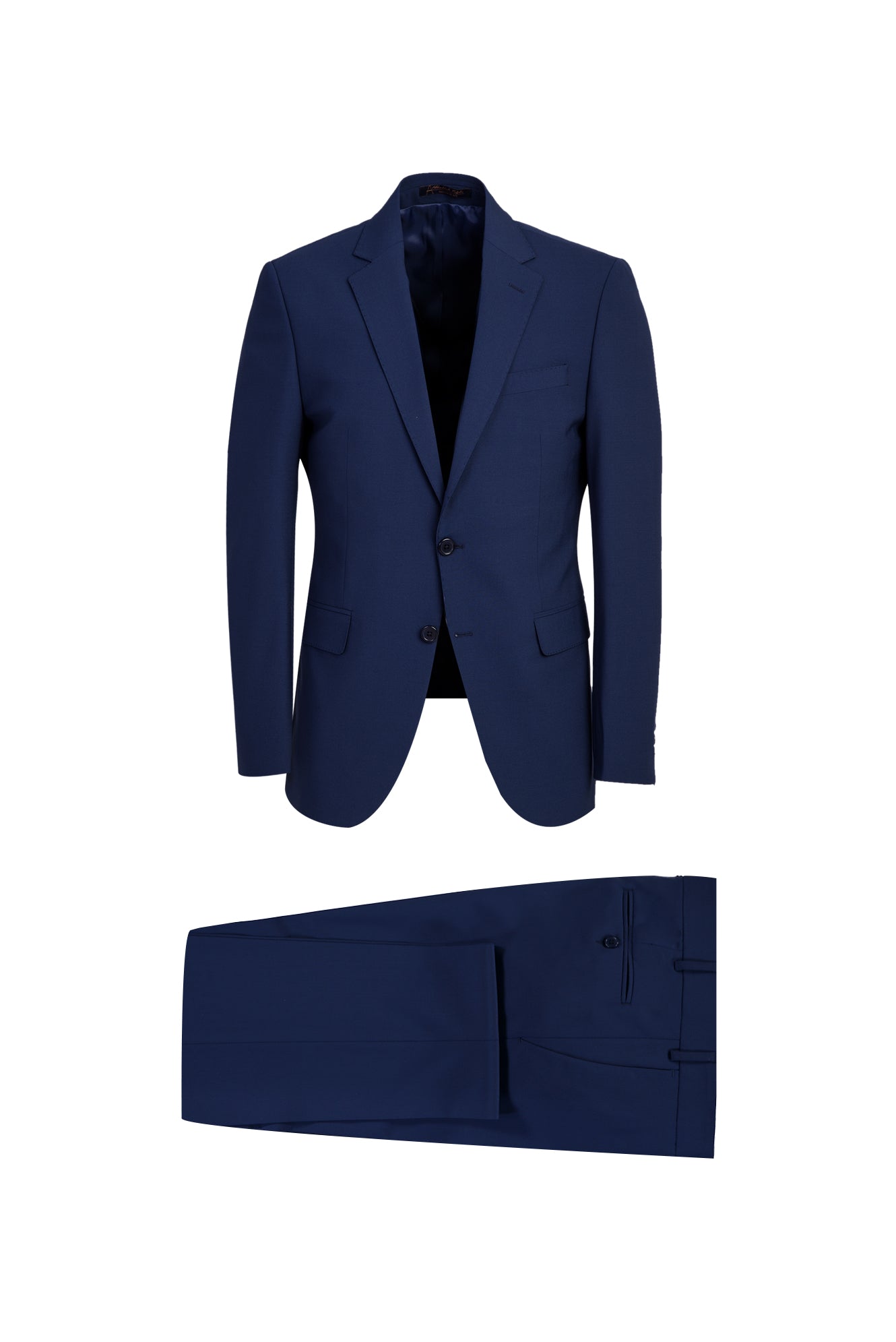 Koyu Lacivert Slim Fit Dar Kesim Yünlü Takım Elbise