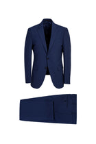 Koyu Lacivert Slim Fit Dar Kesim Yünlü Takım Elbise