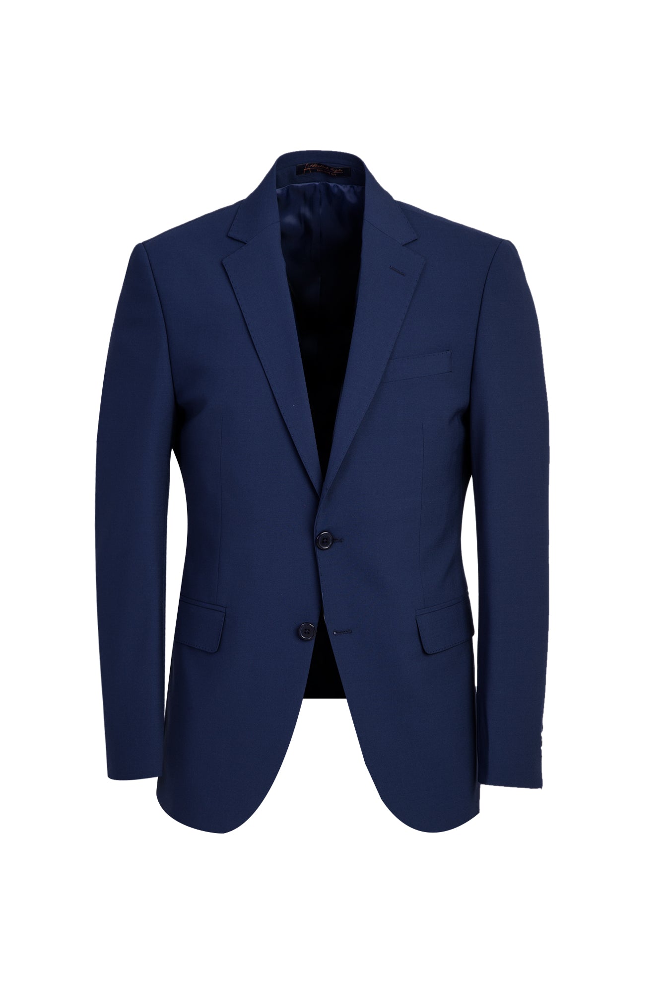 Koyu Lacivert Slim Fit Dar Kesim Yünlü Takım Elbise