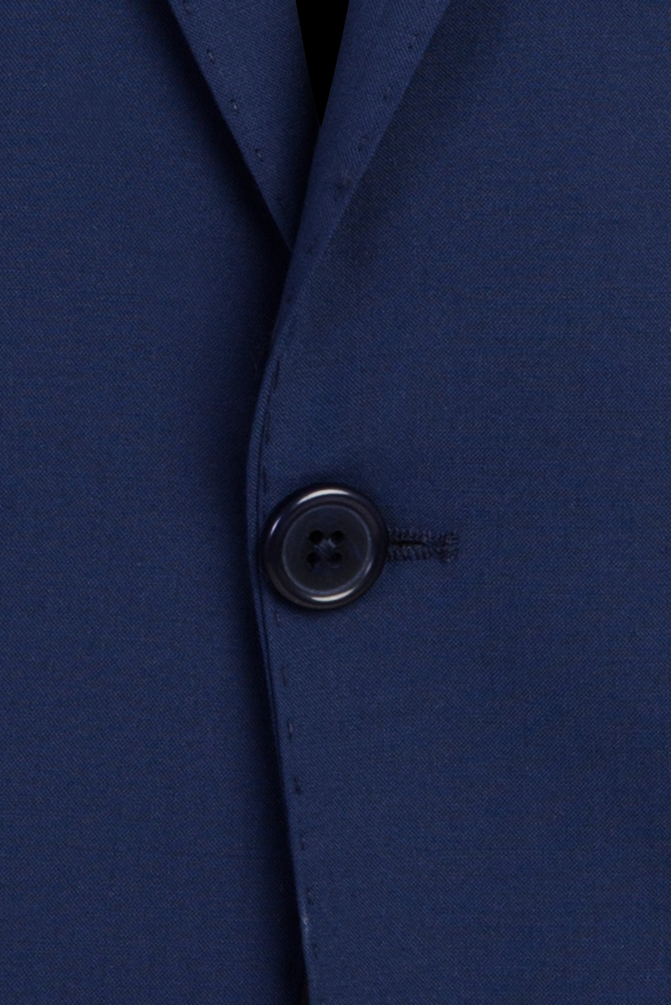 Koyu Lacivert Slim Fit Dar Kesim Yünlü Takım Elbise