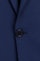 Koyu Lacivert Slim Fit Dar Kesim Yünlü Takım Elbise
