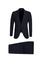 Siyah Lacivert Regular Fit Yünlü Klasik Takım Elbise