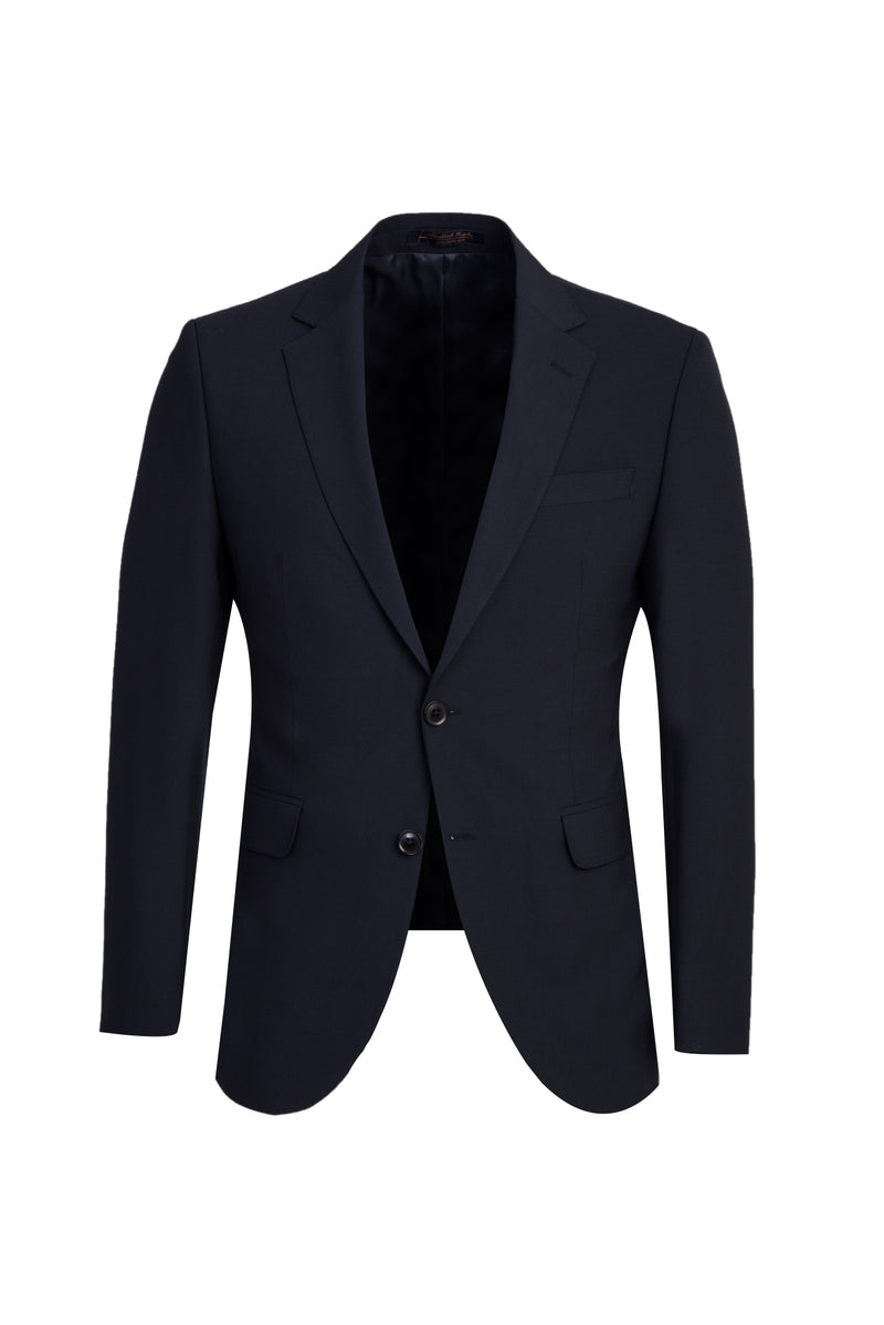 Siyah Lacivert Regular Fit Yünlü Klasik Takım Elbise